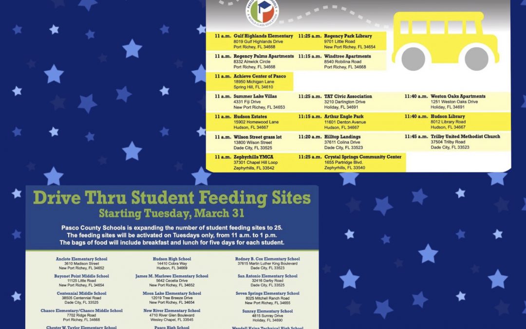 Drive-Thru & School Bus Feeding Sites Starting March 31st!