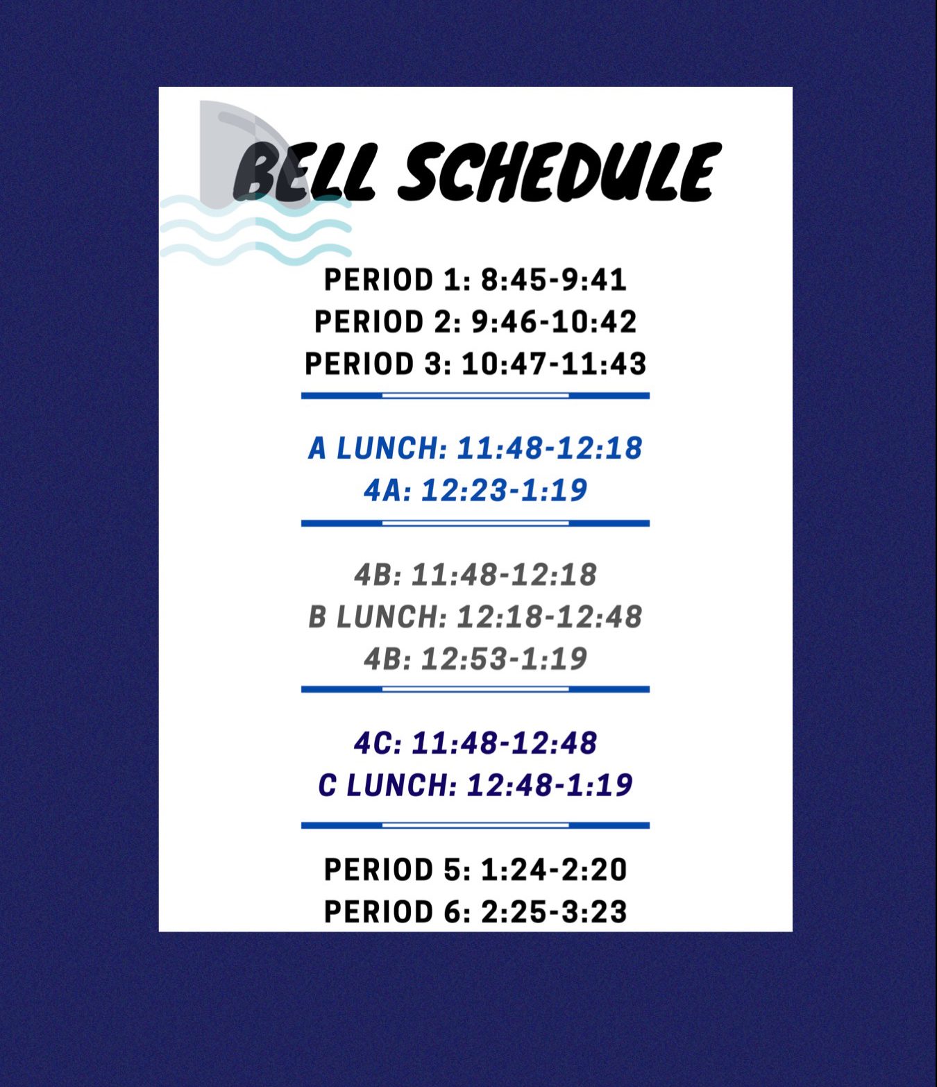 AHS Bell Schedule | Anclote High School