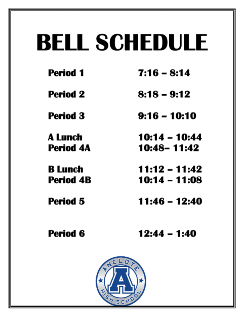 AHS Bell Schedule | Anclote High School